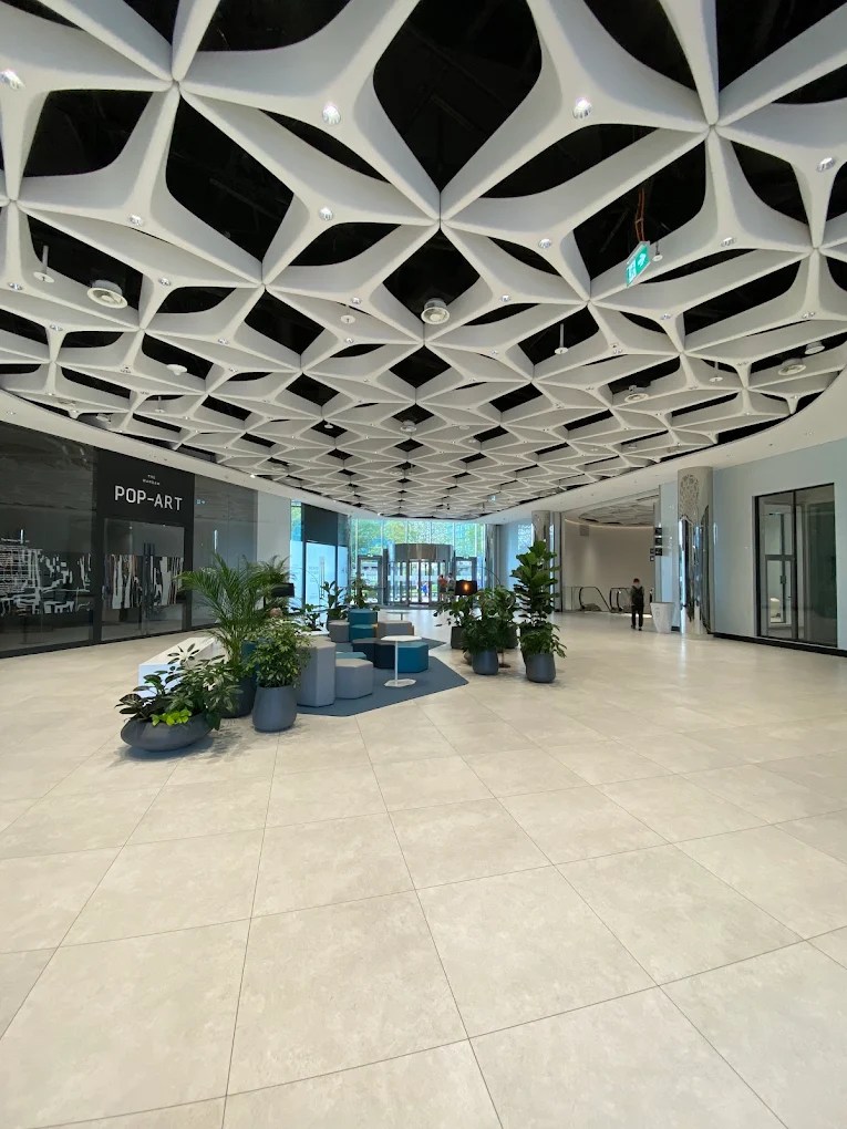 Shared building lobby at The Warsaw HUB